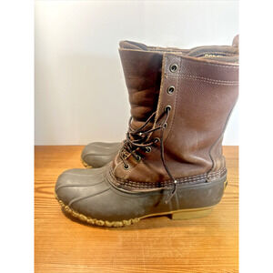 LL Bean Maine 10" Tall Leather Duck Boots Goretex Liners~ Womens Size 8M